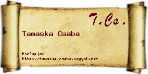 Tamaska Csaba névjegykártya